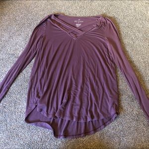 long sleeve and a stripped crop top long sleeve